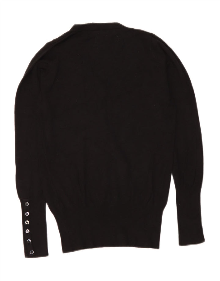 Suéter feminino Zara com decote em V Reino Unido 10 pequeno preto
