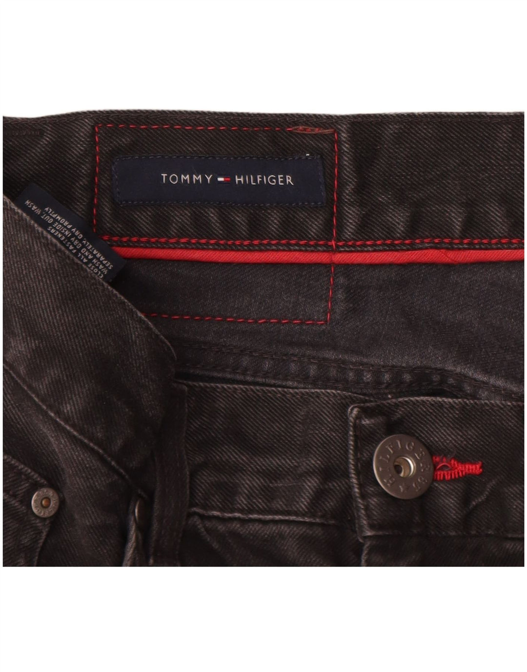 Tommy Hilfiger Masculino Madison Straight Jeans W36 L34 Algodão Preto