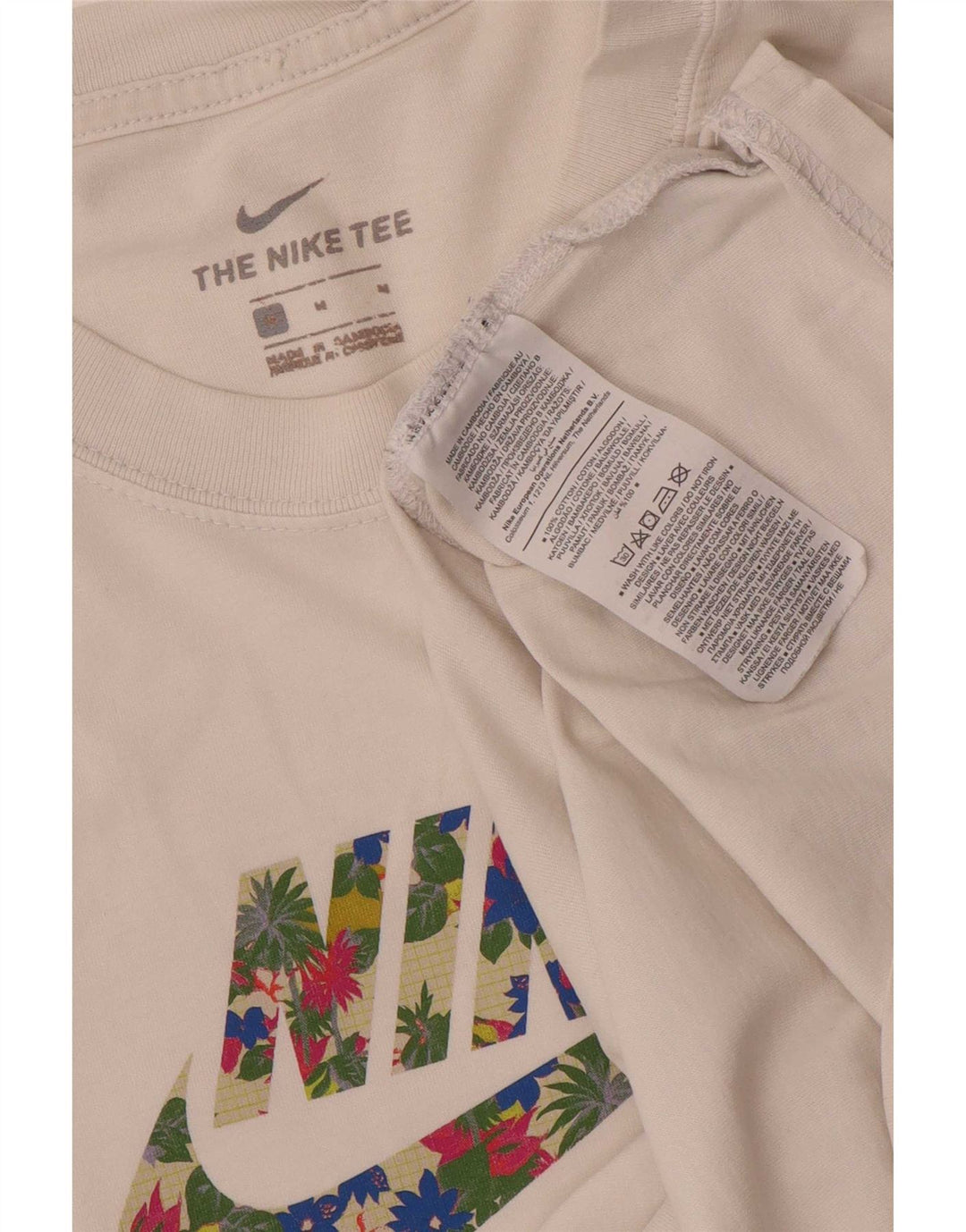 Camiseta Nike masculina gráfica Top médio algodão branco