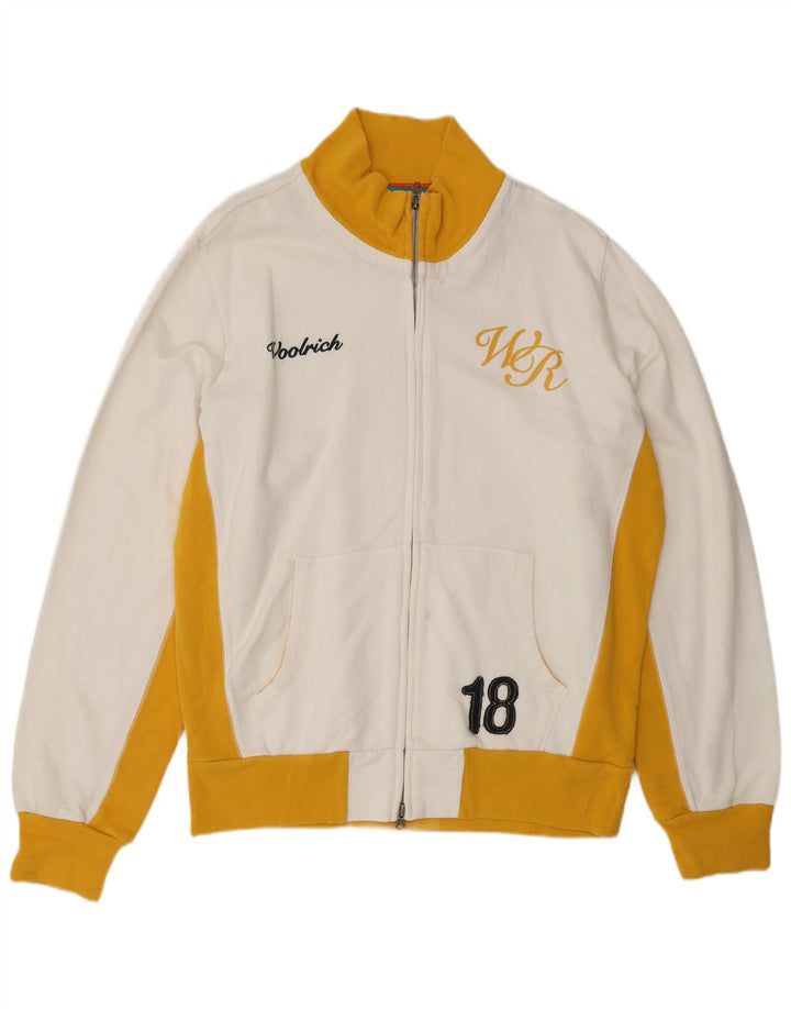 Jaqueta masculina de agasalho gráfico WOOLRICH XL branco algodão colorblock