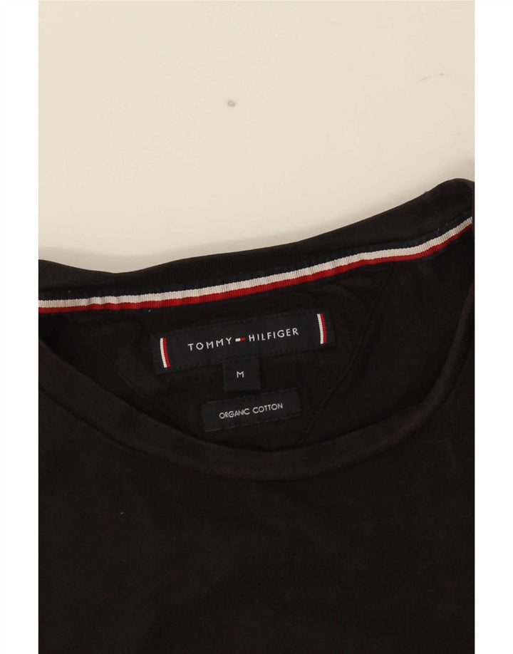 Tommy Hilfiger Camiseta masculina gráfica Top médio algodão preto