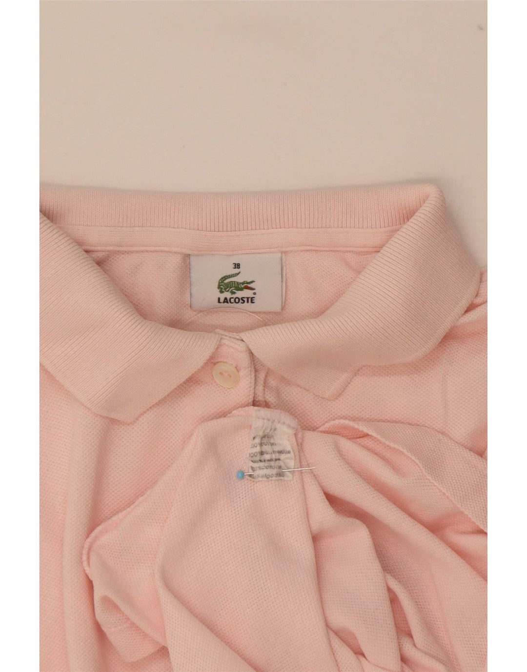 Camisa polo feminina Lacoste tamanho 38 algodão rosa médio