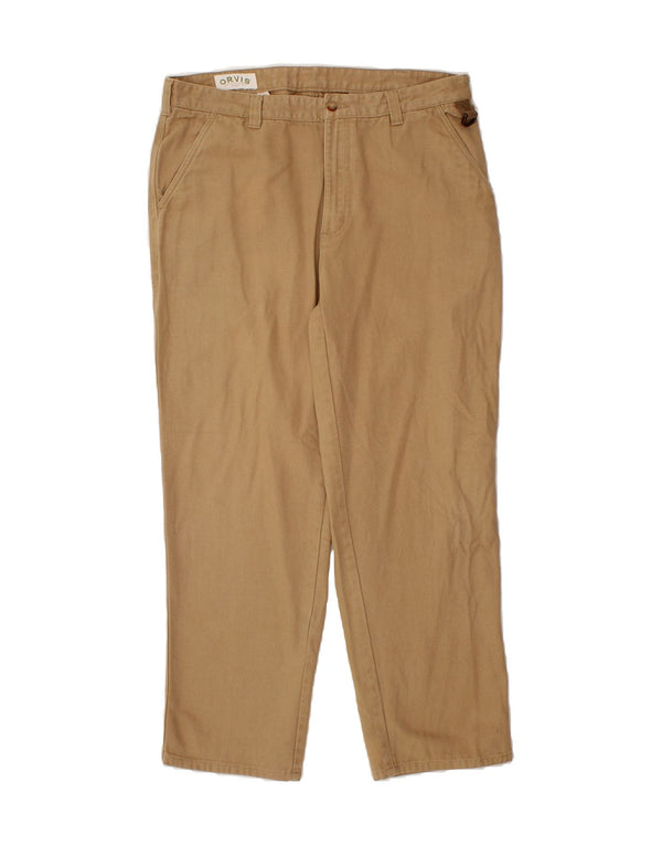 Calça chino reta masculina ORVIS W36 L30 algodão bege