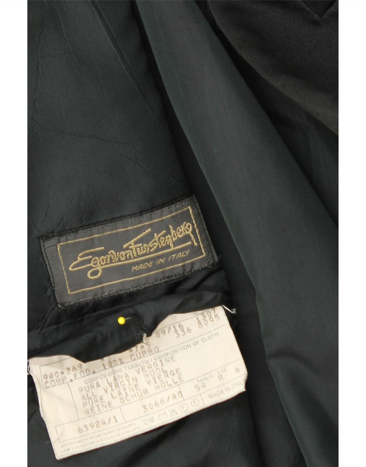 Egon Von Furstenberg Masculino Reino Unido 40 Grande W32 L32 Lã Virgem Preta