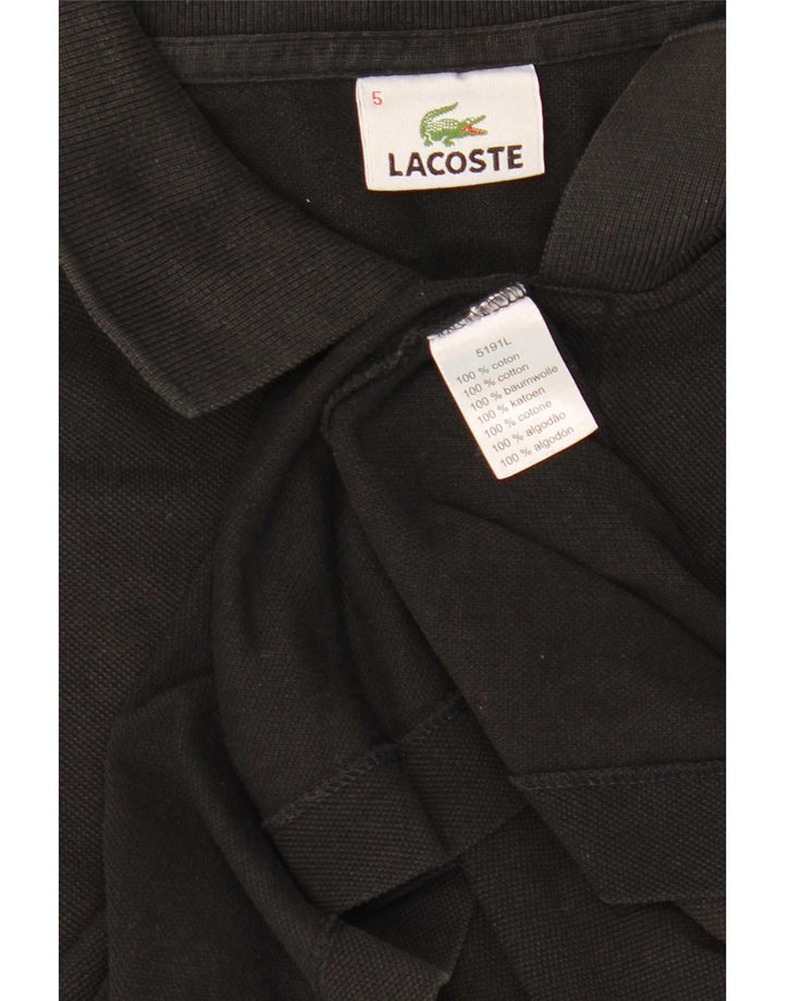 Camisa polo masculina Lacoste tamanho 5 grande algodão preto