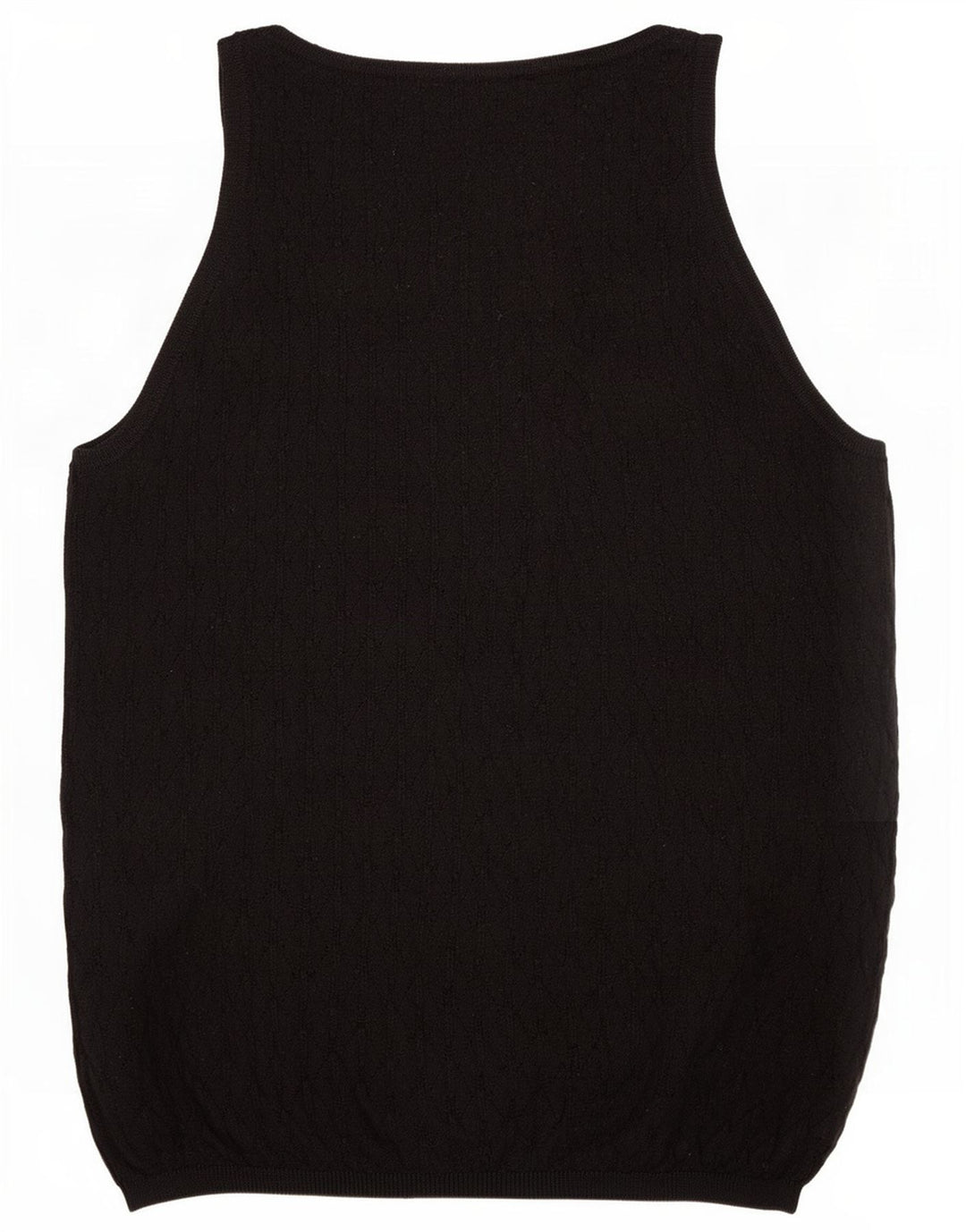 Zara Womens Vest Tank Top UK 12 Médio Preto Poliéster