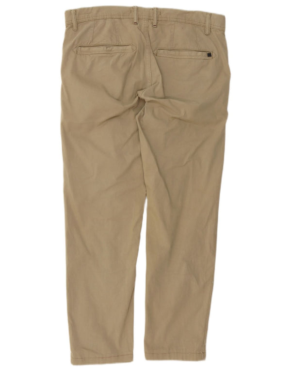 Zara Mens Slim Chino Calças EU 40 Médio W31 L26 Algodão Cáqui
