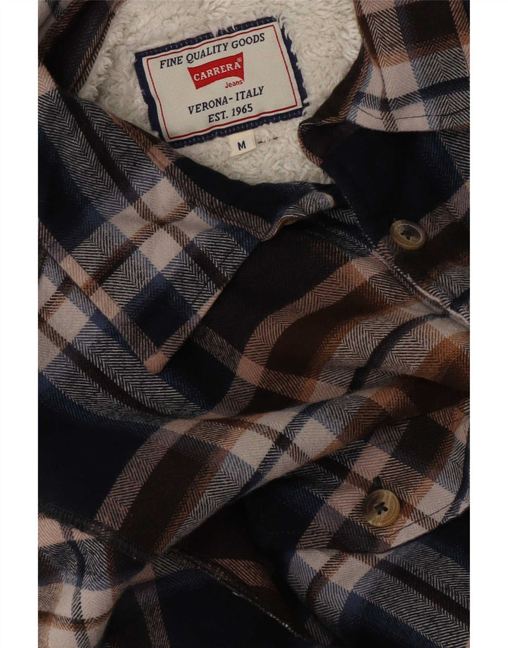 Camisa masculina Carrera de flanela lenhador médio xadrez marrom