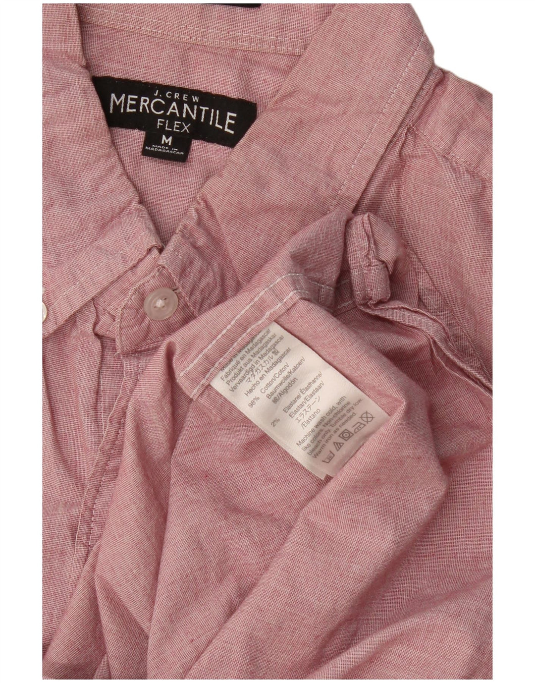 Camisa masculina Mercantile Flex J. CREW de algodão rosa médio