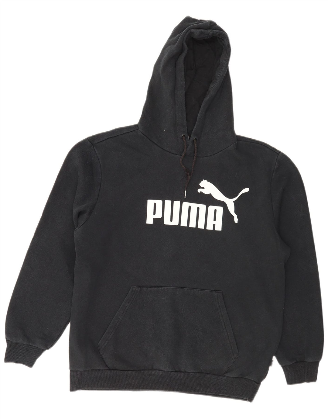 Puma masculino gráfico moletom com capuz médio algodão preto