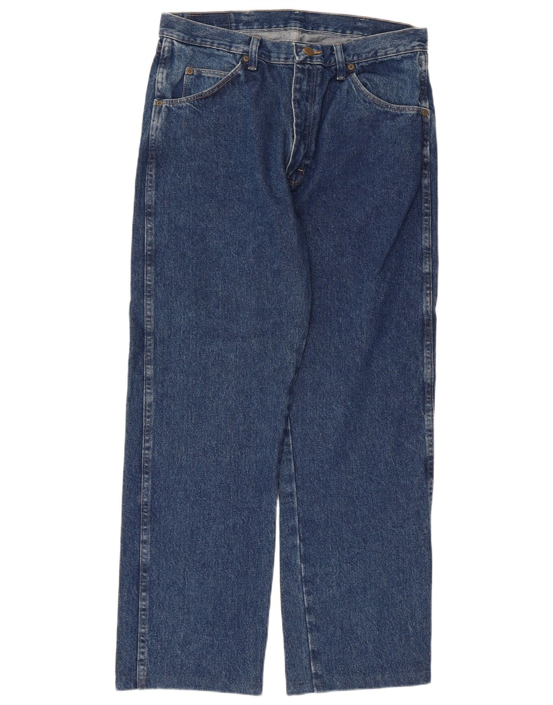 Wrangler Mens Straight Jeans W34 L29 Azul Algodão