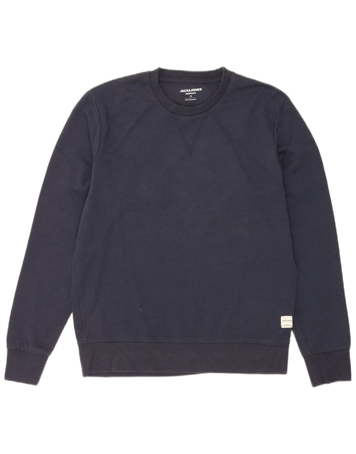 Jack & Jones moletom masculino jumper médio azul marinho algodão