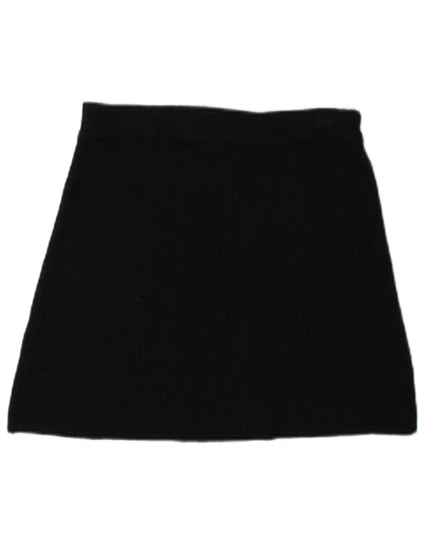 Mini saia feminina de malha Zara pequena W26 viscose preta