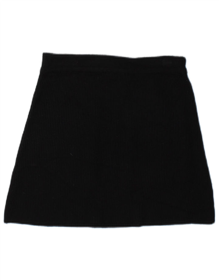Mini saia feminina de malha Zara pequena W26 viscose preta