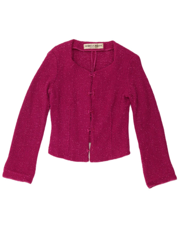 Mariella Burani Womens Bolero Jumper UK 14 Large Burgundy Virgin Wool