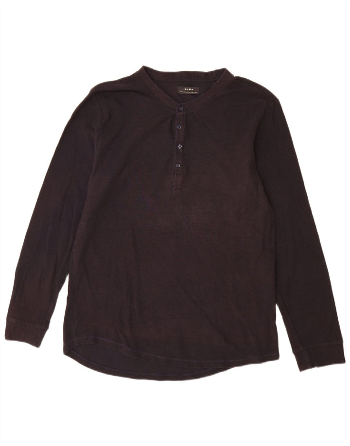 Zara Mens Top Manga Longa XL Azul Marinho