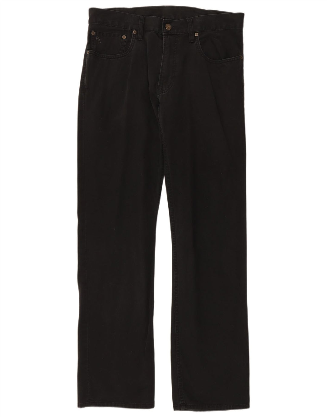 POLO RALPH LAUREN Jeans reto masculino W32 L32 algodão preto