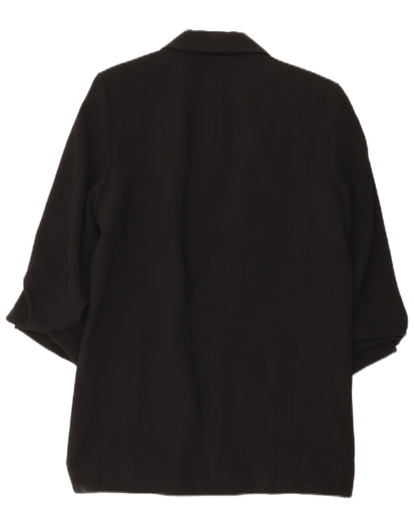 Zara Jaqueta Blazer Feminina Manga 3/4 Aberta Reino Unido 14 Médio Preto