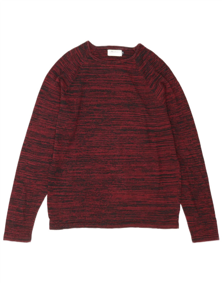 Suéter masculino Jack & Jones com gola redonda listrado médio vinho