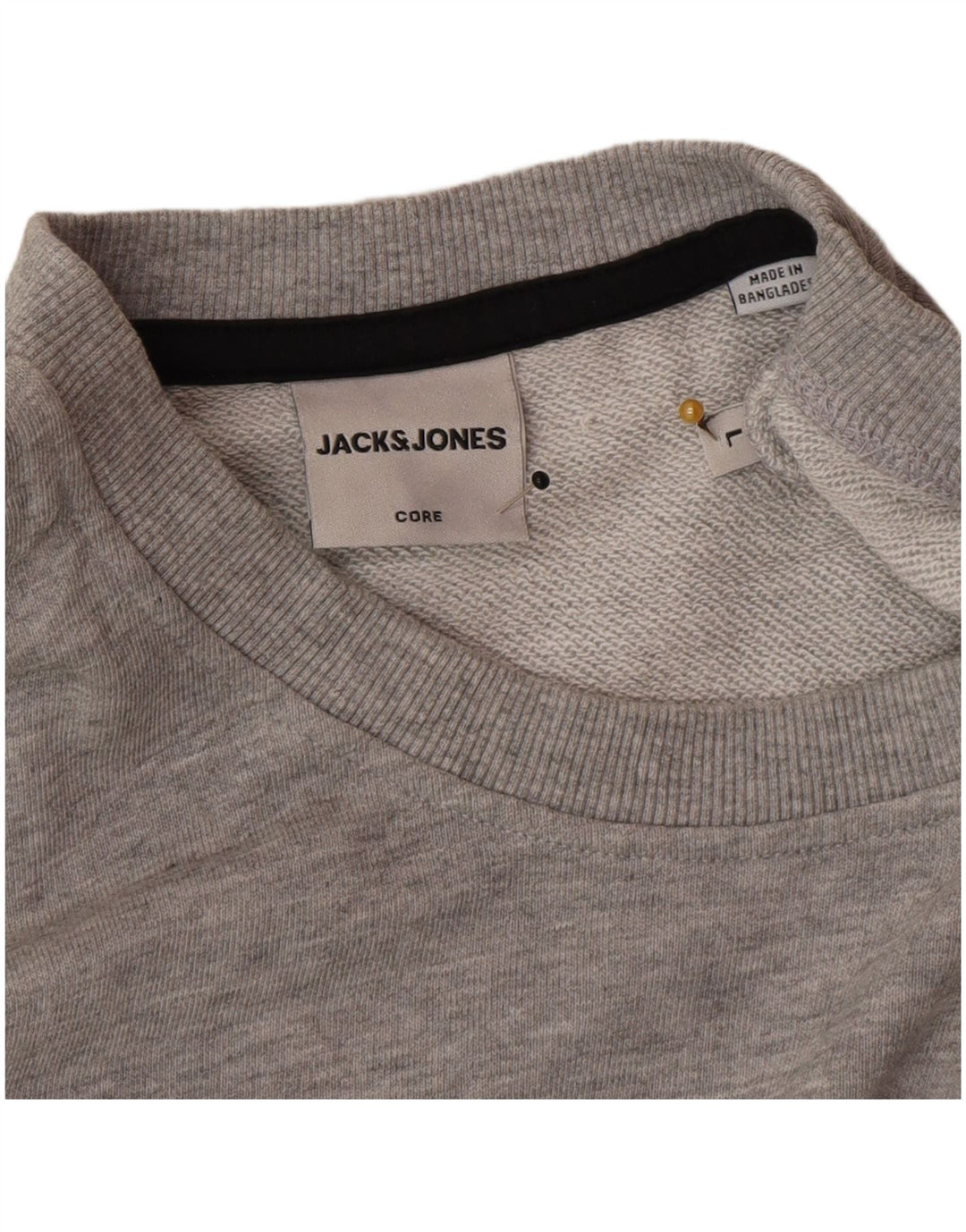 Jack & Jones moletom masculino jumper grande algodão manchado cinza