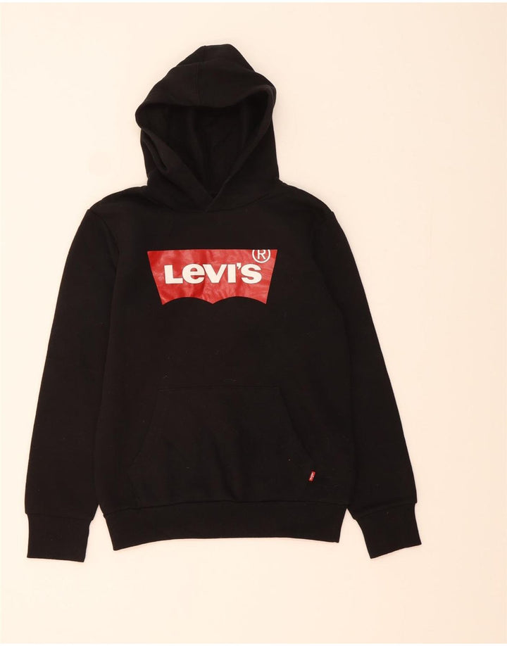 Suéter com capuz gráfico LEVI'S Boys 13-14 anos algodão preto