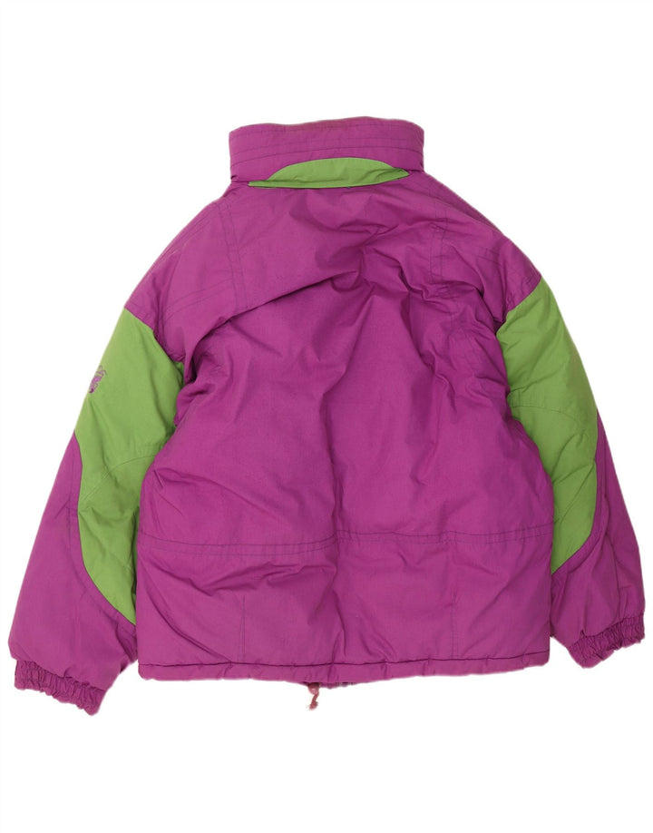 Jaqueta de esqui com capuz masculina Brugi UK 40 grande poliéster roxo Colourblock