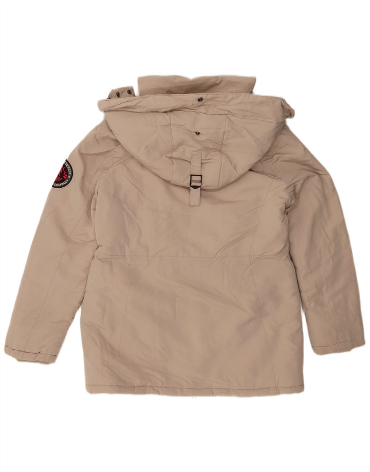 Jaqueta Parka Feminina Superdry com Capuz UK 12 Médio Bege