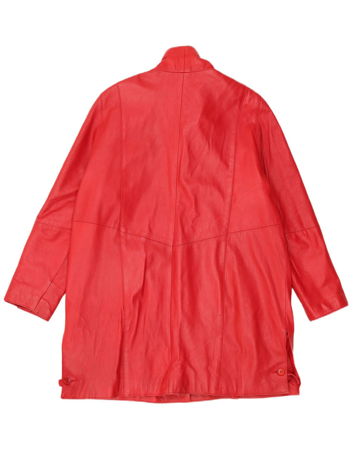 Casaco de couro feminino D'Enver UK 18 XL couro vermelho