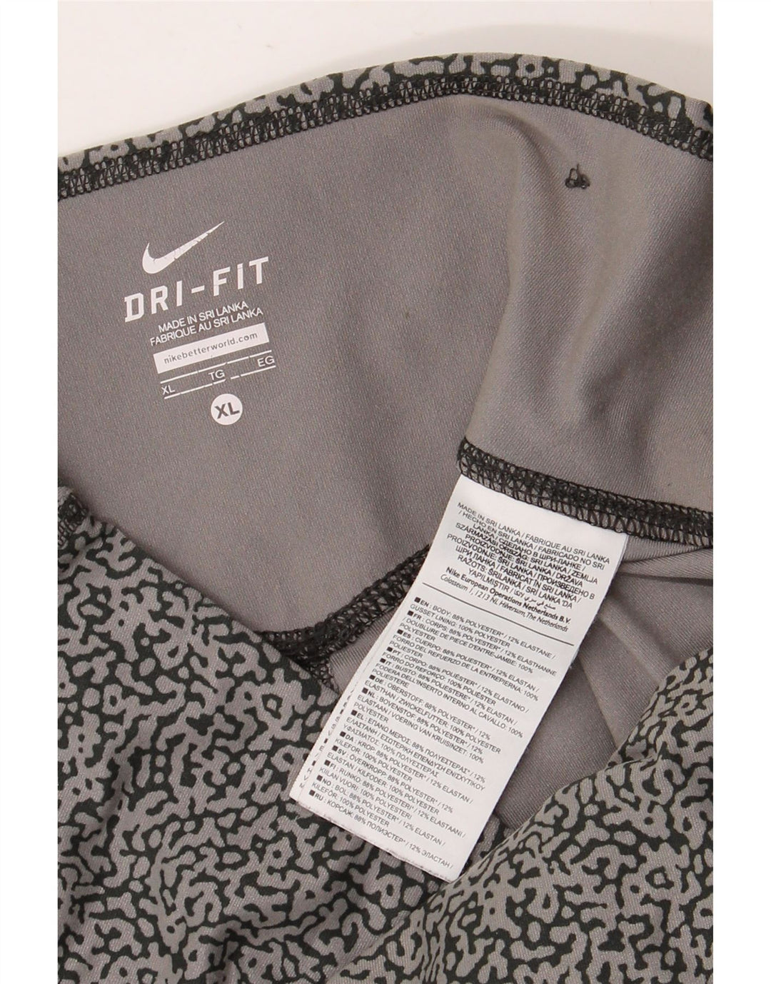 Leggings Nike Dri Fit Feminina UK 18 XL Cinza Animal Print Poliéster