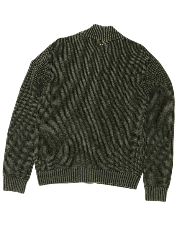 Napapijri Mens Geographic Cardigan Sweater Medium Green
