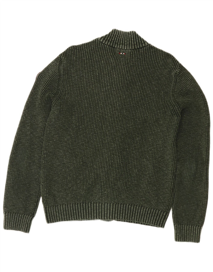 Suéter Napapijri masculino Geographic Cardigan verde médio