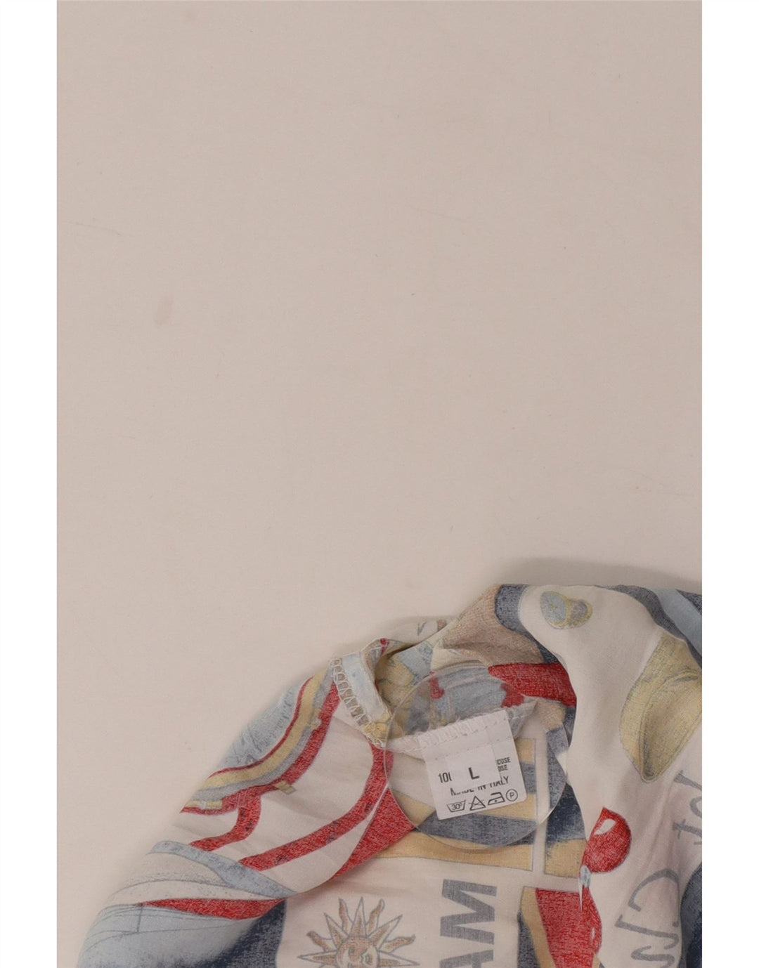 Blusa feminina vintage com estampa gráfica abstrata Reino Unido 16 grande multicolorida