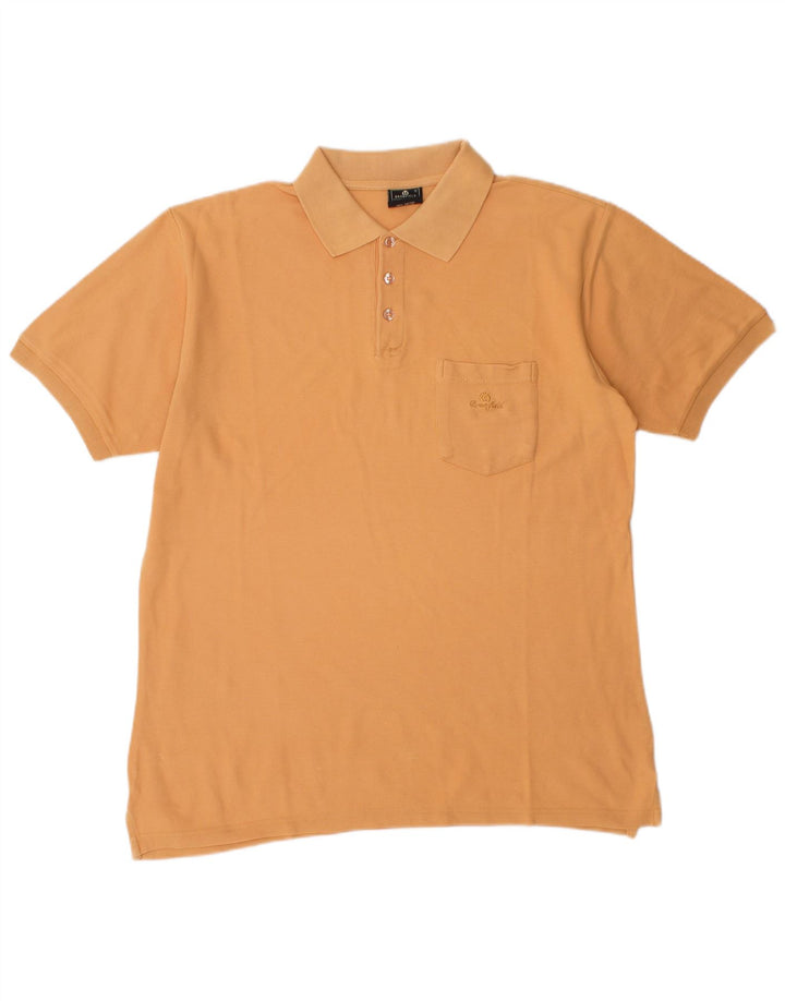 Camisa polo masculina VINTAGE grande algodão laranja