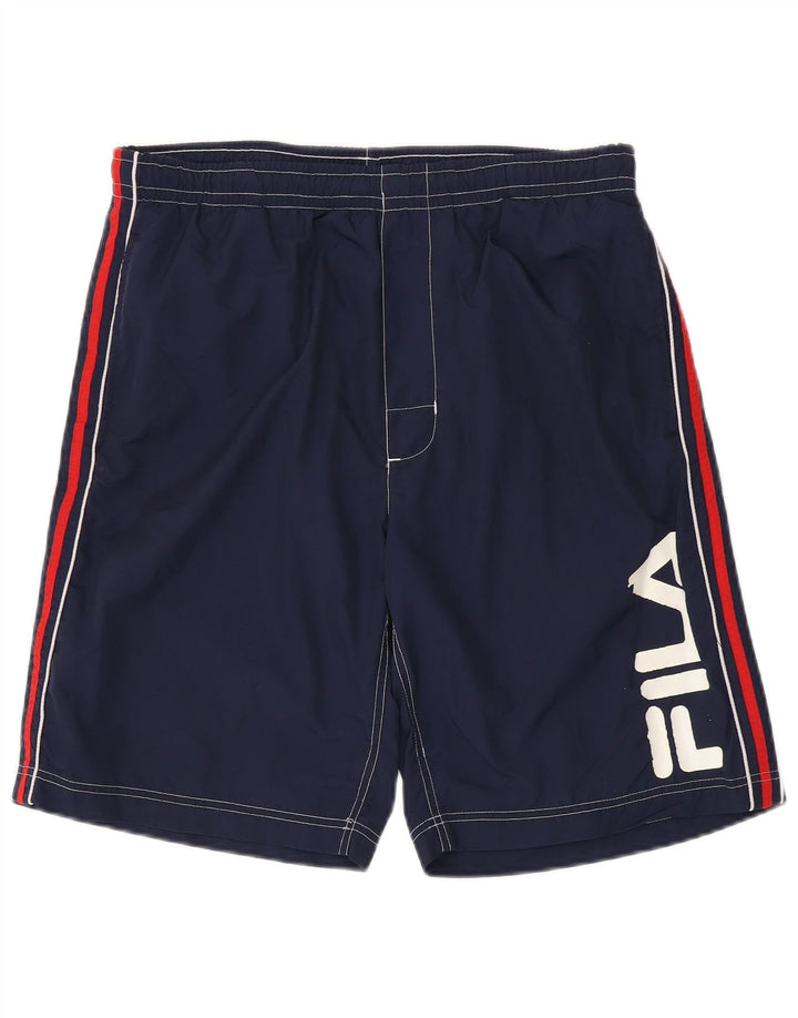 Fila Mens Graphic Sport Shorts Grande Azul Marinho Colourblock Poliamida