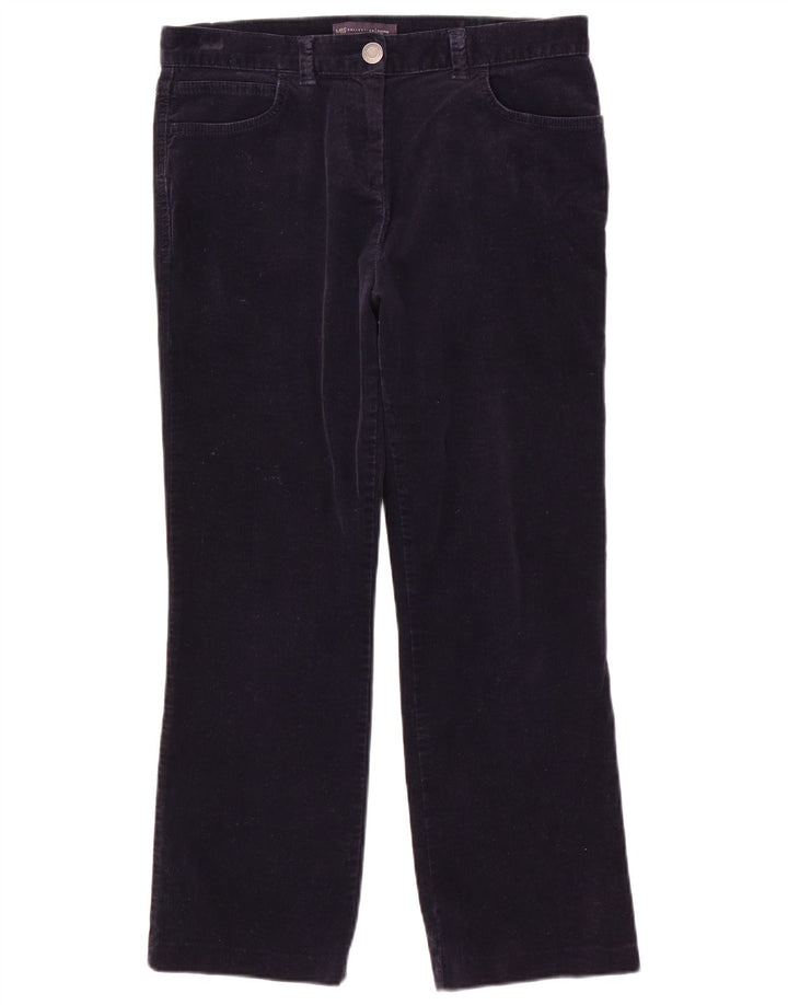 Calça feminina Marks & Spencer Bootcut cortada Reino Unido 12 médio W32 L25 azul marinho B