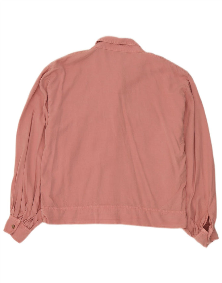 Camisa oversized feminina Topshop Reino Unido 10 Lyocell rosa pequeno