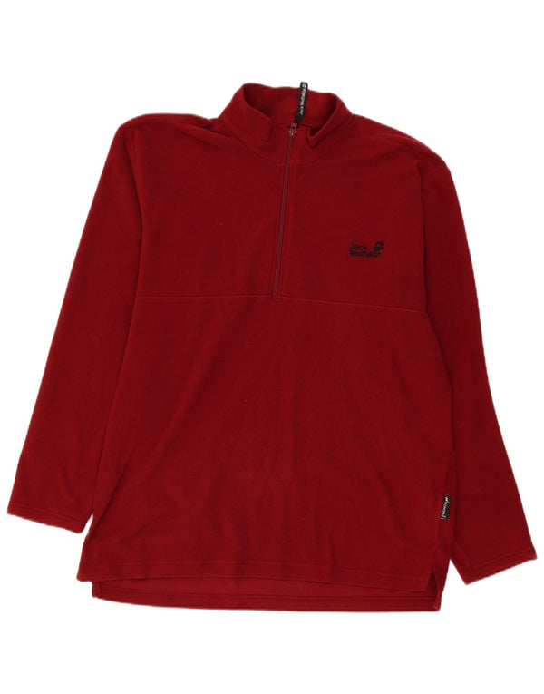 Suéter masculino de lã Jack Wolfskin com zíper e gola XL poliéster Borgonha