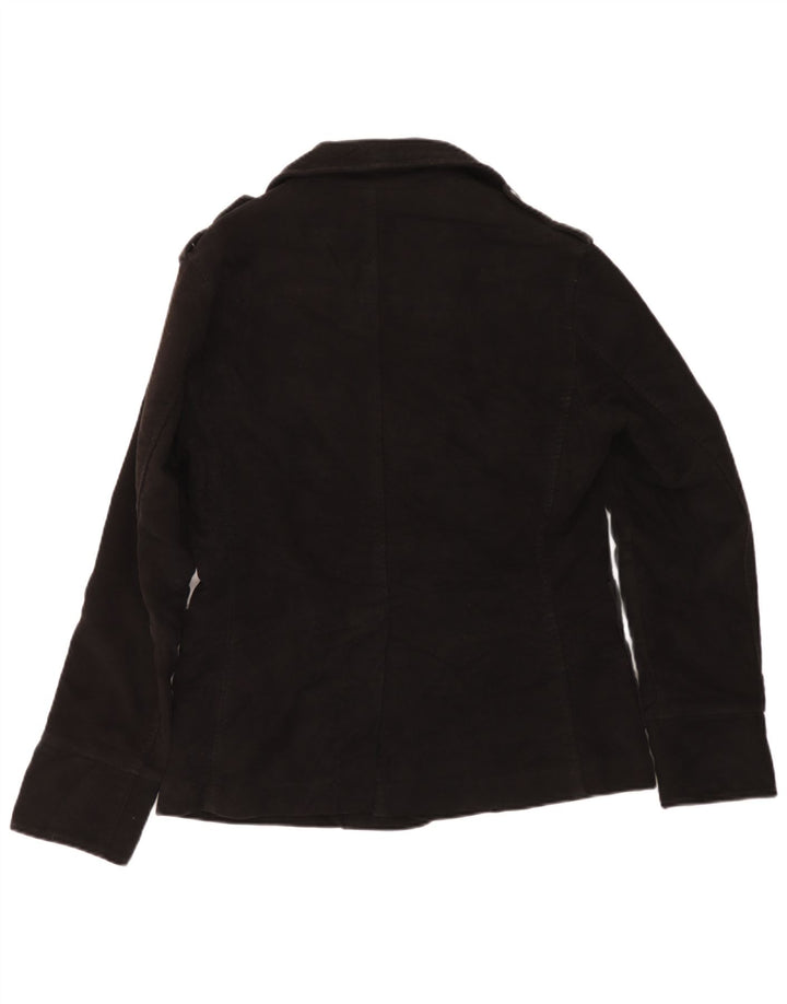 Aviazione Navale Mens Pea Coat UK 38 Médio Algodão Preto