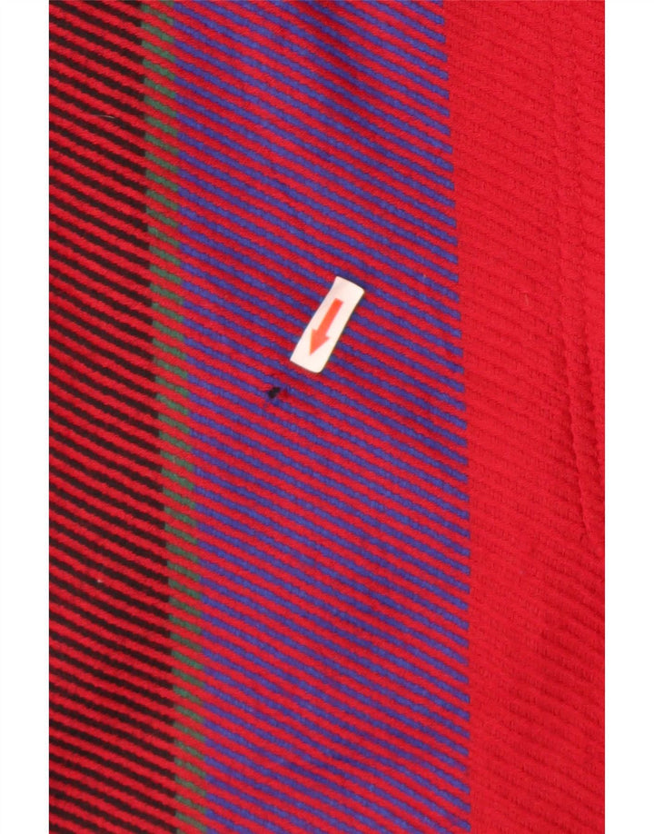 Sobretudo feminino oversized Roccobarocco Reino Unido 10 lã listrada vermelha pequena