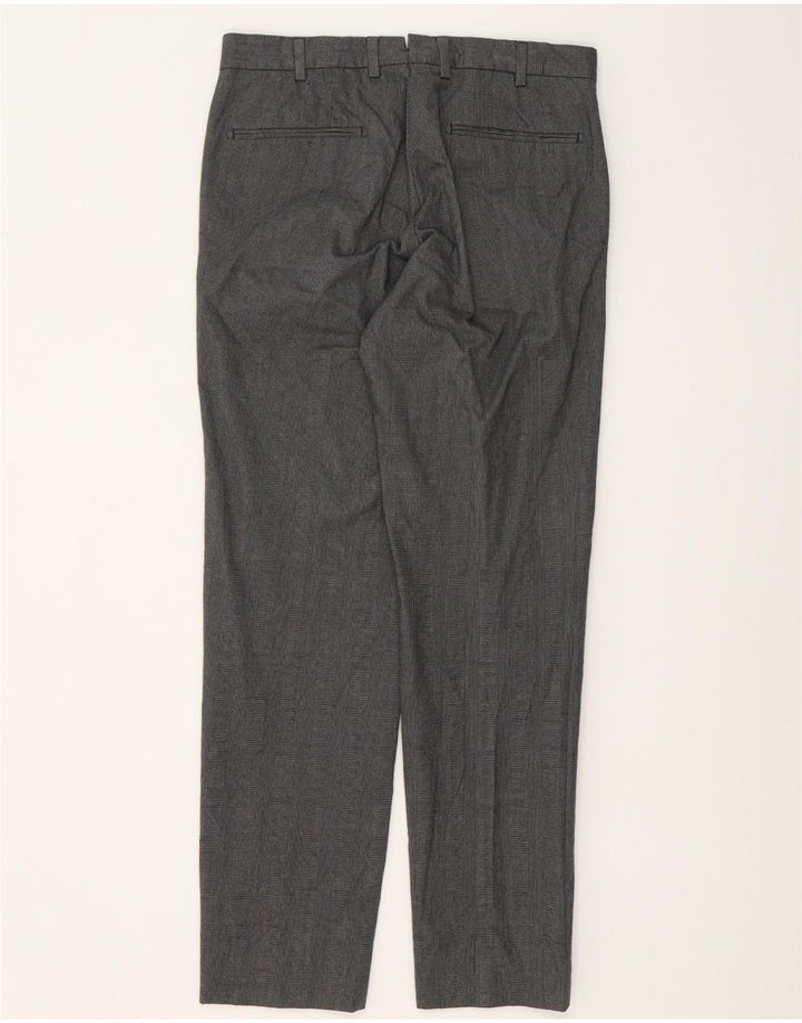 Calça masculina MASSIMO DUTTI EU 40 médio W31 L31 cinza Houndstooth