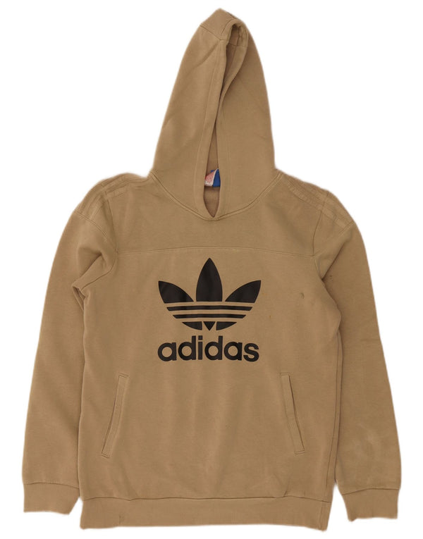 Camisola com capuz gráfico Adidas Boys 15-16 anos algodão bege