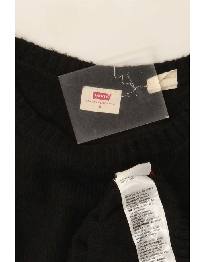 Suéter feminino Levi's com gola canoa UK 10 pequeno preto poliamida