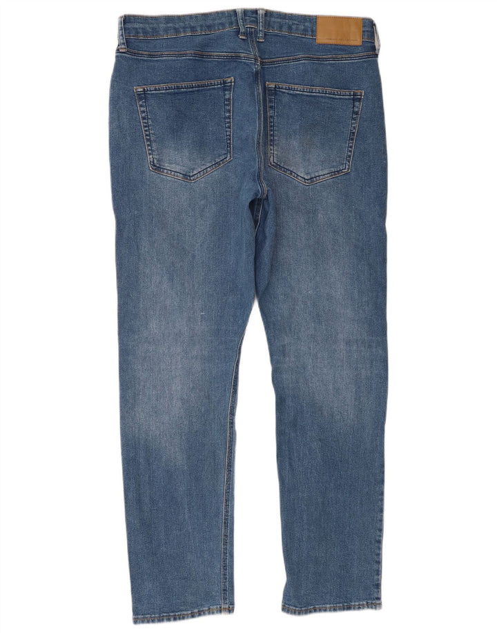 French Connection Masculino Slim Jeans W34 L32 Azul Algodão