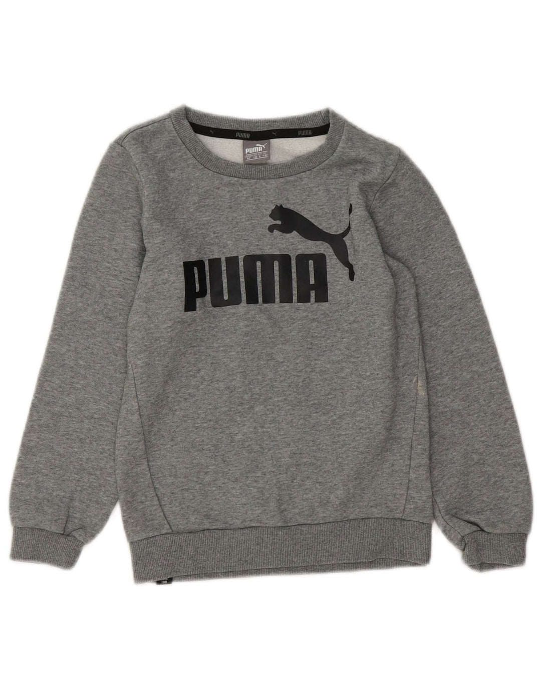 Moletom PUMA Boys Graphic Jumper 7-8 Anos Cinza Algodão