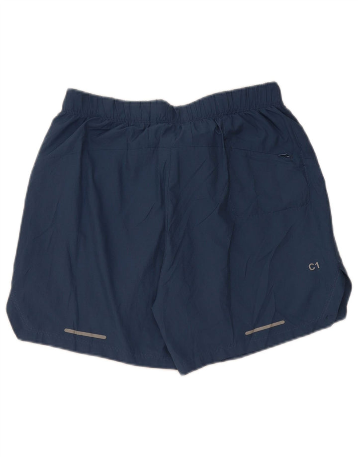 Shorts esportivos masculinos Asics médio azul marinho poliéster