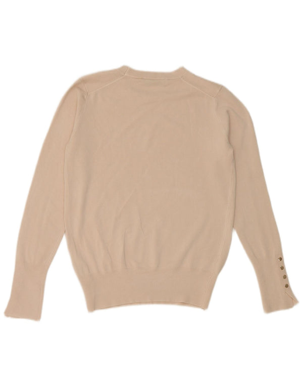 Suéter Zara Masculino Crop Boat Neck Jumper Reino Unido 12 Médio Bege Viscose