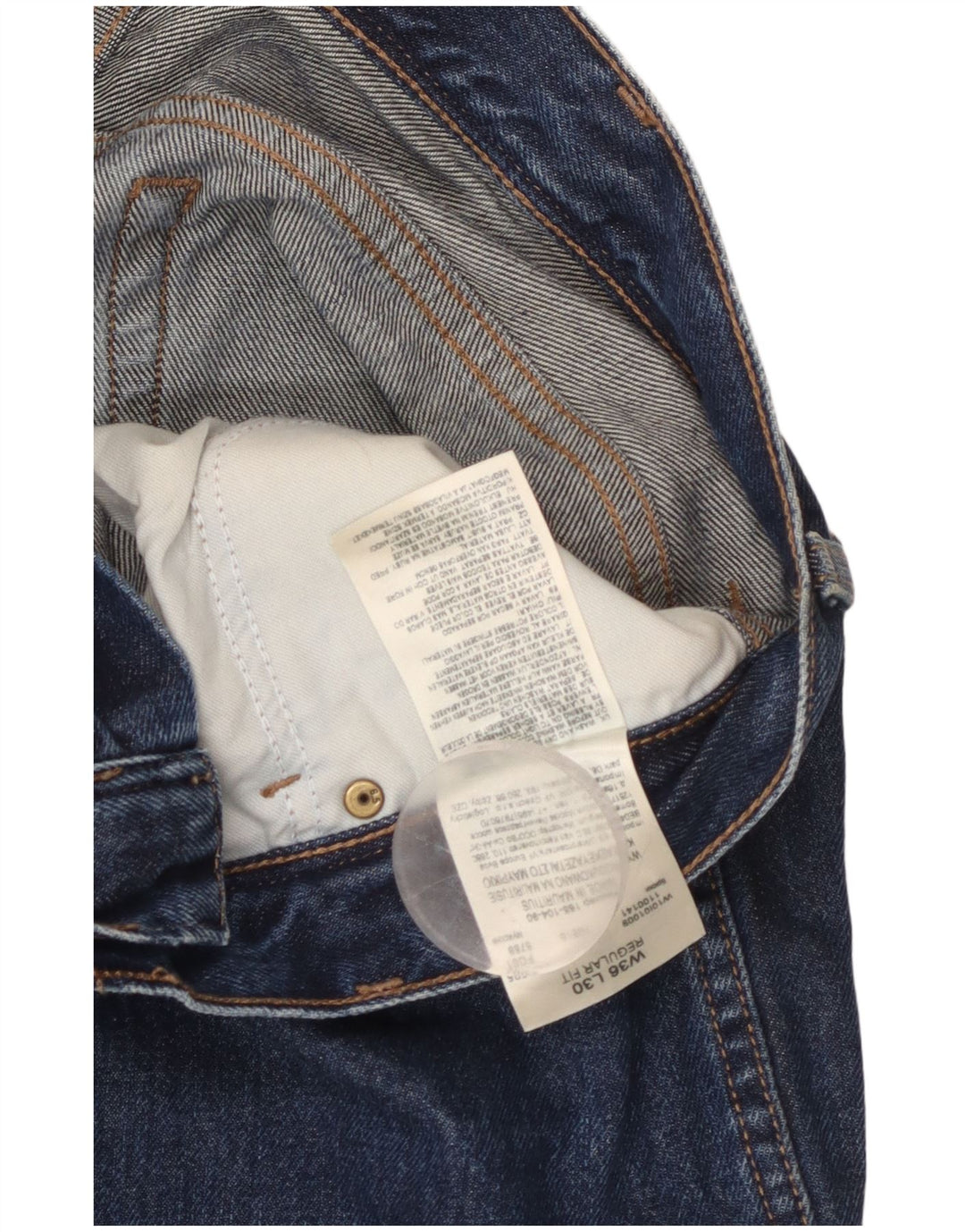 Calça jeans reta masculina WRANGLER regular fit W36 L30 algodão azul