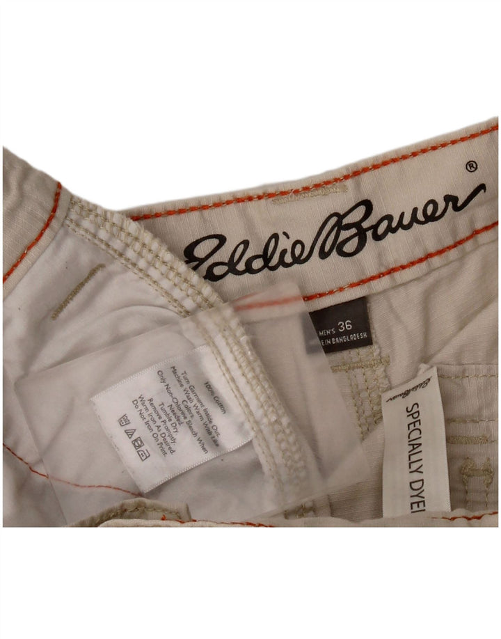 EDDIE BAUER Shorts cargo masculino W36 grande algodão cinza