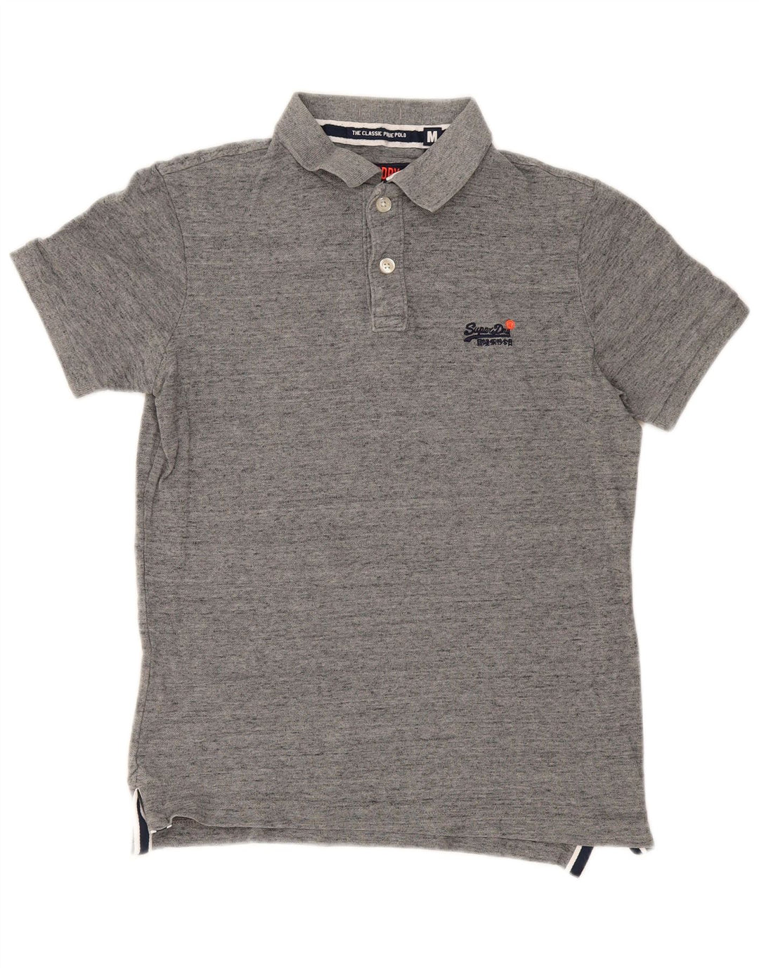 Camisa polo masculina Superdry cinza médio manchado