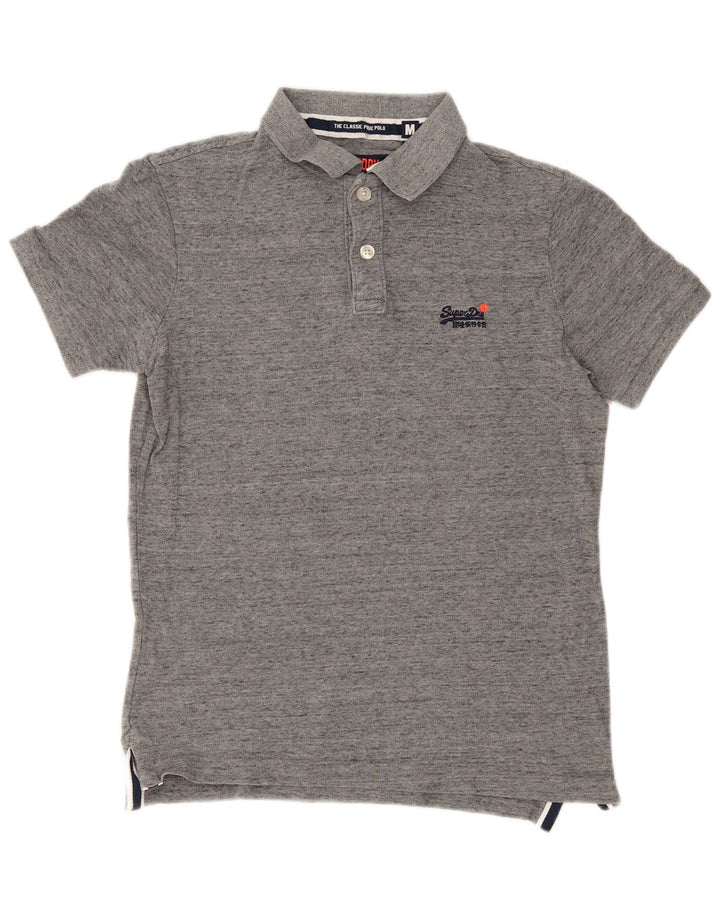 Camisa polo masculina Superdry cinza médio manchado
